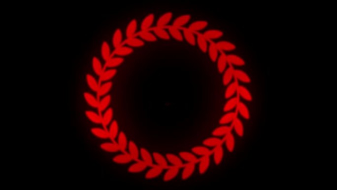动画红叶隔离黑色背景上的设计标志。