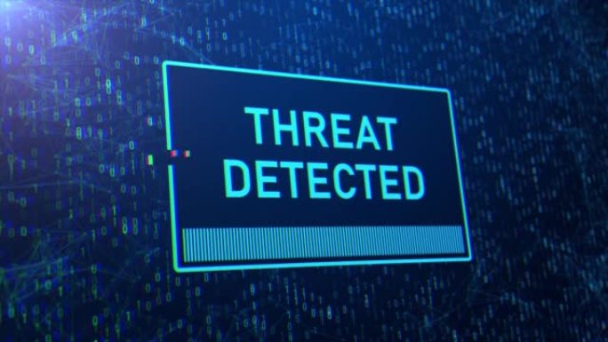 带有故障文本和背景的威胁检测到的计算机系统安全警报消息