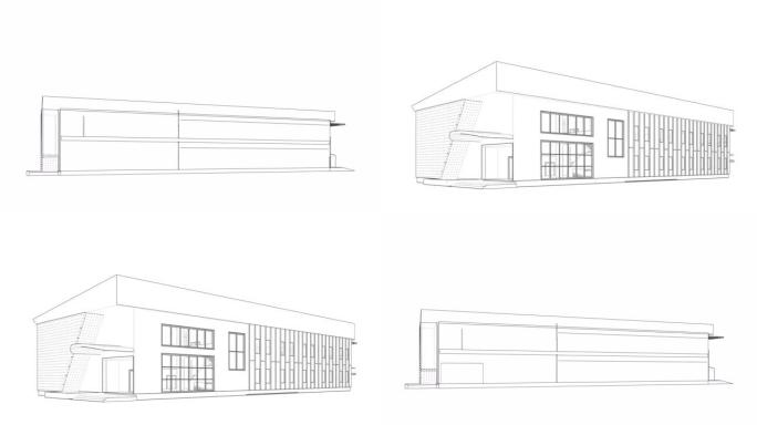 建筑图纸循环三维动画