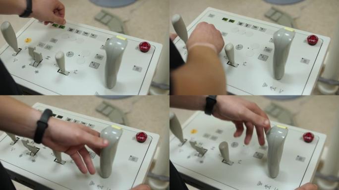 一名在私人诊所做x光检查的男性医生的手的特写