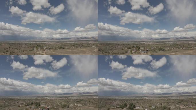 距离科罗拉多沙漠鸟瞰图和美国西部小镇视频系列