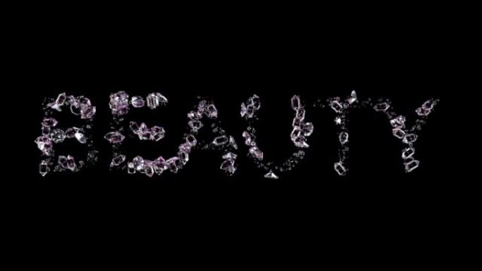 美丽-由发光钻石制成的文字，孤立-循环视频
