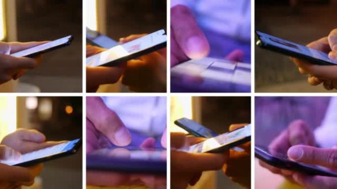 智能手机编译拼贴八种不同用途的手机特写