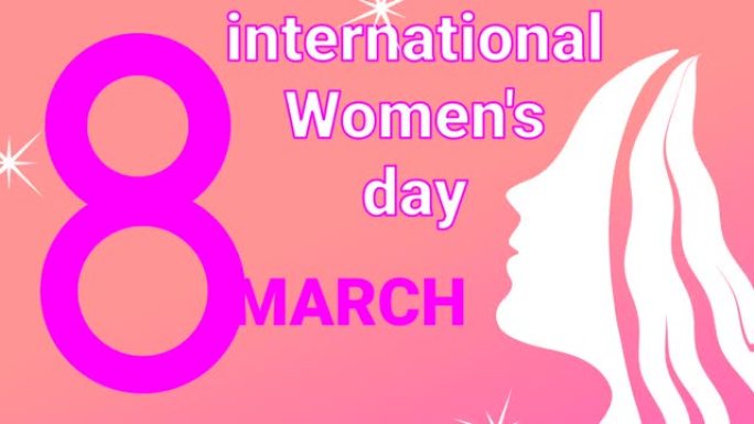 国际妇女节愿望背景与白人女性面孔图标。