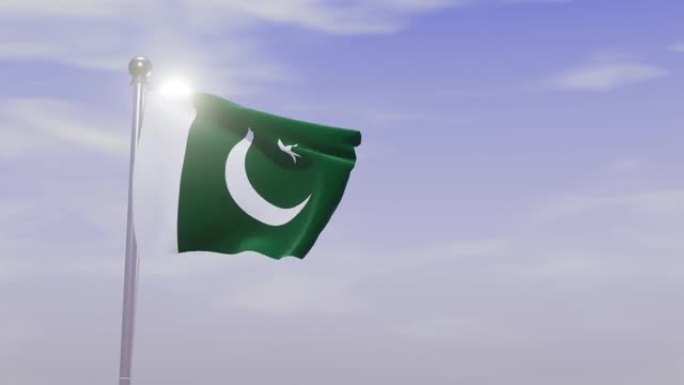 有天有风的动画国旗-巴基斯坦