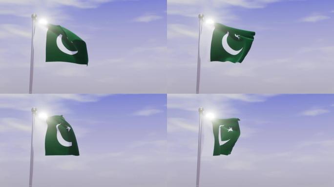 有天有风的动画国旗-巴基斯坦