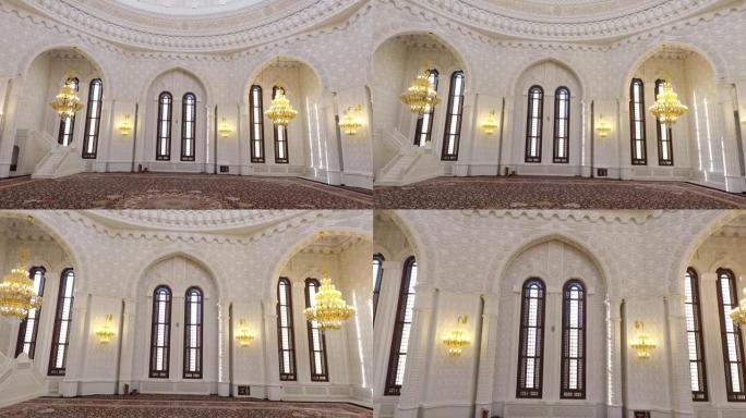 放大雄伟的清真寺内部的壮丽景色