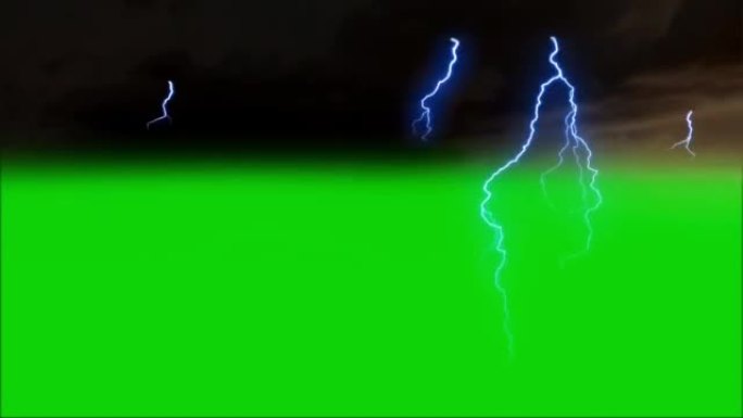 绿屏背景上的雷雨