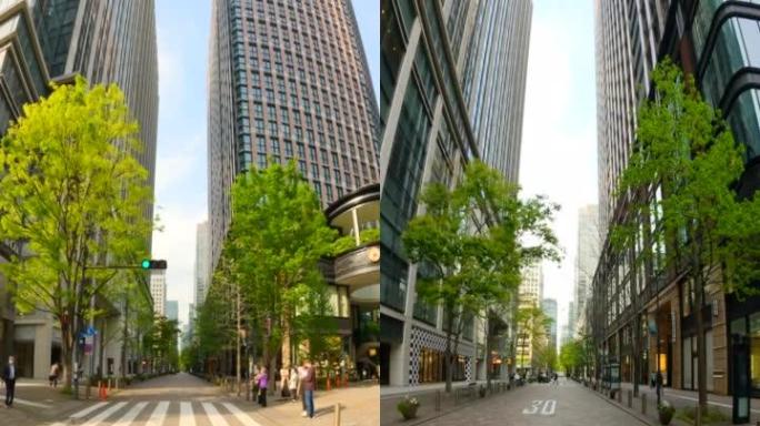 在城市里开车。移动摄像机的观点。