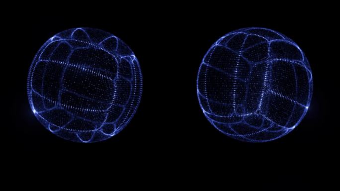 科技感发光粒子排球循环 带透明通道