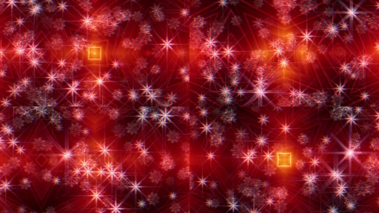 带有闪闪发光颗粒的移动图形镜头的圣诞节背景。