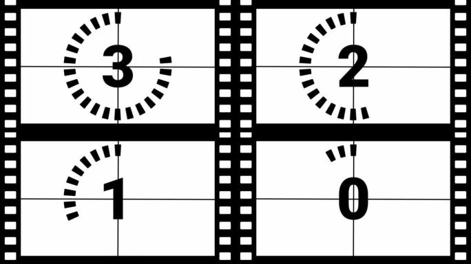 动画电影电影般的动画显示3倍的倒数计时器