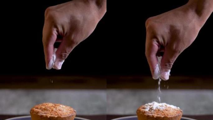 新鲜出炉的玉米松饼奶酪的垂直视频，社交网络视频。