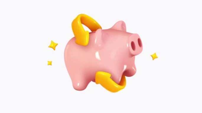 粉红猪。钱罐创意商业理念。逼真的3d设计。保持和积累现金储蓄。安全金融投资。金融服务
