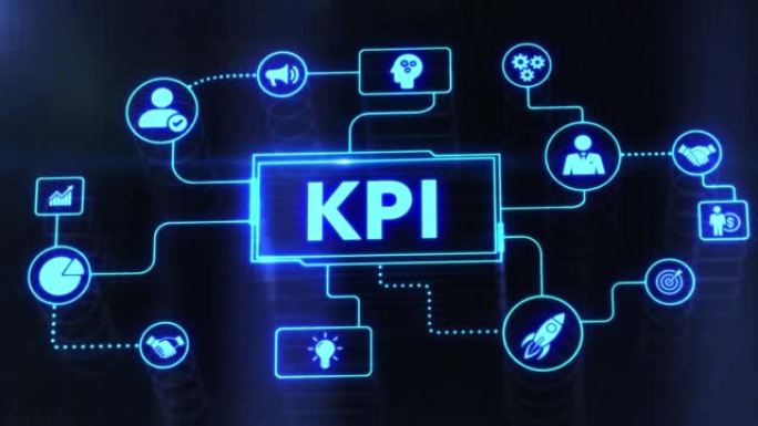 业务概念的KPI关键绩效指标。商业、技术、互联网和网络概念。