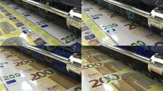 印制200欧元4K钞票