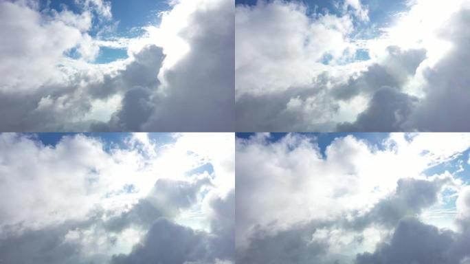 航拍空中雲霧风云变幻蓝天白云云层