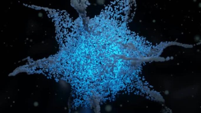 科幻计算机朋克外星能量病毒发光粒子背景3D渲染