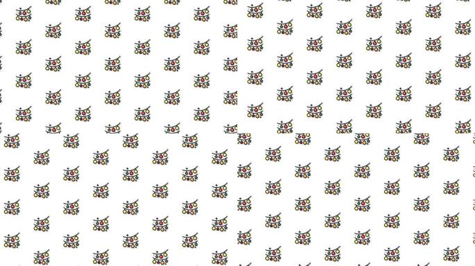 圣诞灯白色动画循环背景4K