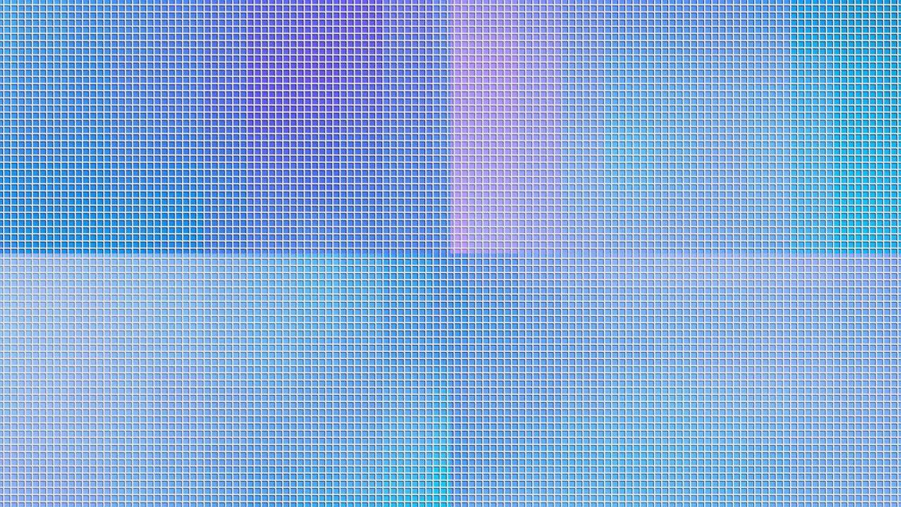 白色网格正方形图案下的蓝色、粉色和紫色颜色渐变