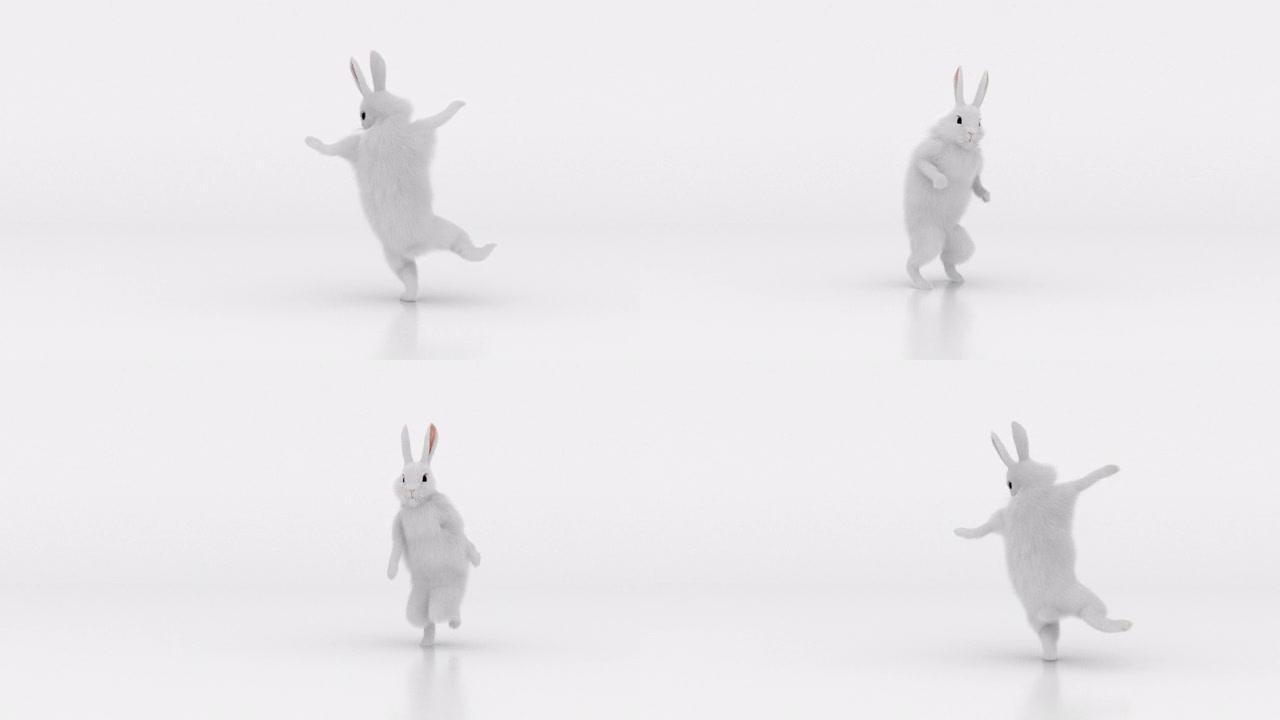 跳舞的白兔-同一系列中的单独文件中的Alpha通道