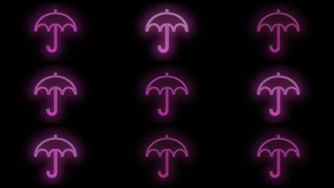 霓虹灯紫色雨伞图案