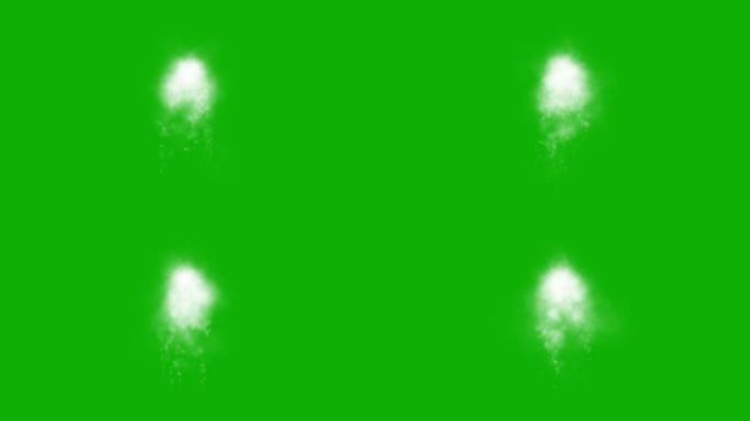 绿色屏幕背景的白烟运动图形