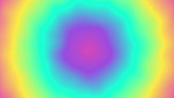 具有液体风格波的抽象径向扎染颜色渐变背景具有紫色，绿松石色，粉红色，黄色和白色。无缝循环视频动画