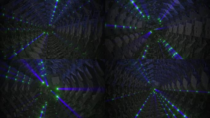 工业科幻球体紫色射线3d无缝环路