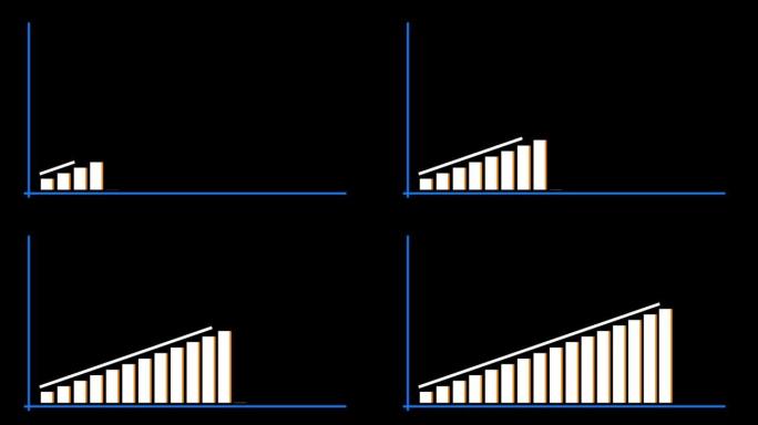 商业图动画。成长折线图图-商业发展竞赛概念动画