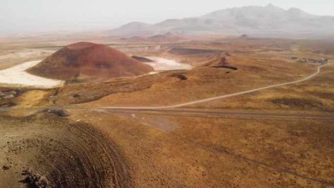火星火山口全景鸟瞰图
