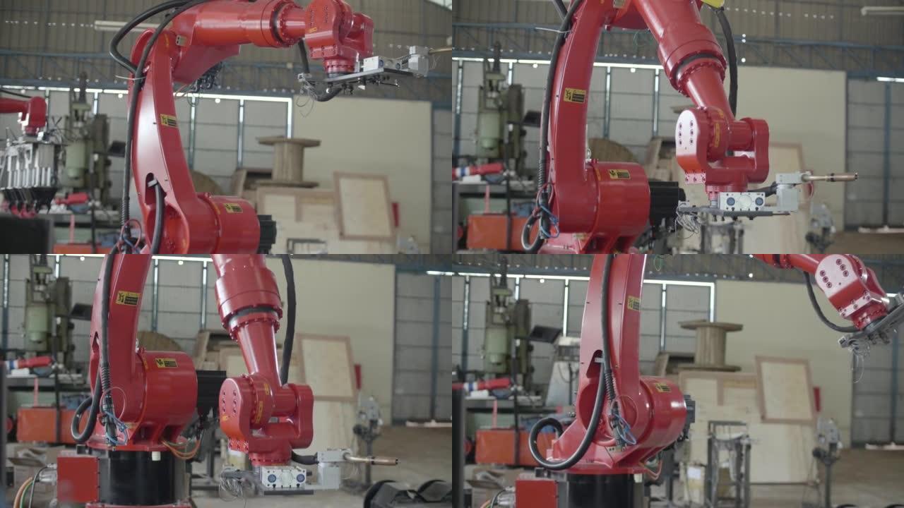 工业机器人在工厂执行操作
