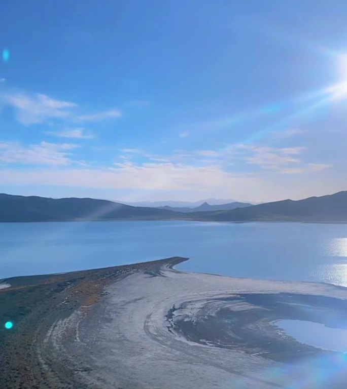 西藏三大圣湖羊卓雍措美景自拍素材