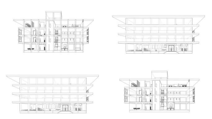 建筑图纸循环三维动画