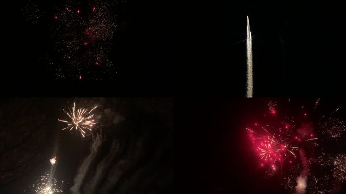 跨年烟花实拍烟花 烟火 春节 放烟花