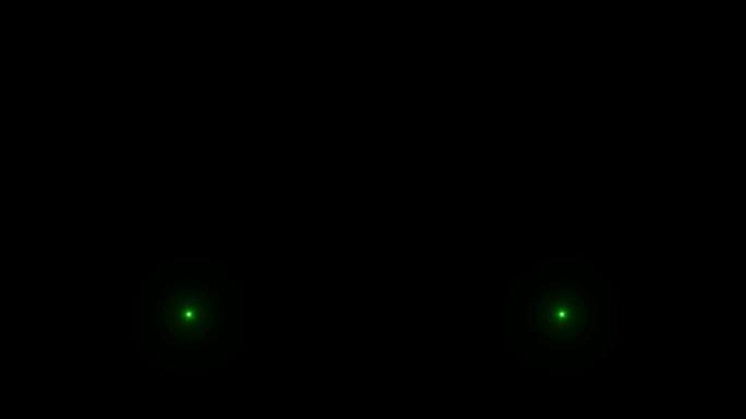 黑色背景上逼真的绿光透镜光斑隔离。