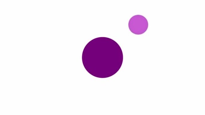 抽象的紫色小球绕着紫色大球公转。无缝循环。视频动画背景。
