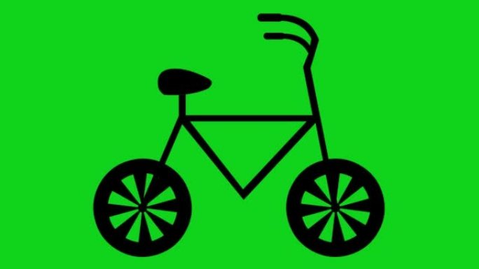 自行车黑色剪影的循环动画