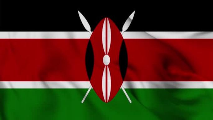 肯尼亚国旗无缝挥动动画