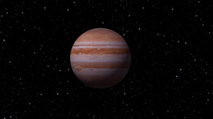 木星恒星背景中的缓慢3d逼真旋转变焦
