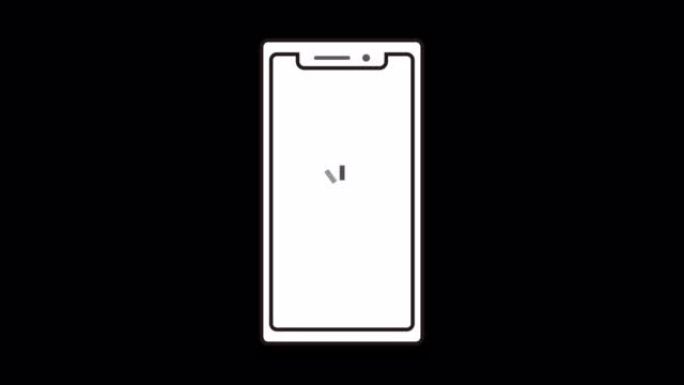 这是一个动画视频，显示了智能手机开机的图像。可循环
