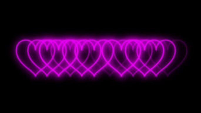 60fps发光的霓虹色心形轨迹动画