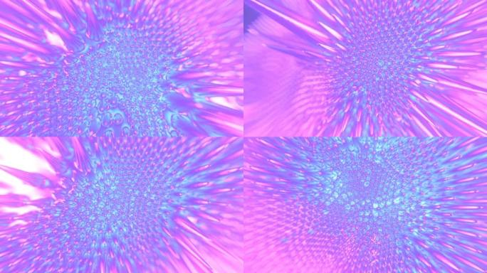 脉动摆动霓虹色铁磁移动流体的景深。时髦的纳米技术金属材料。3d渲染数字动画高清