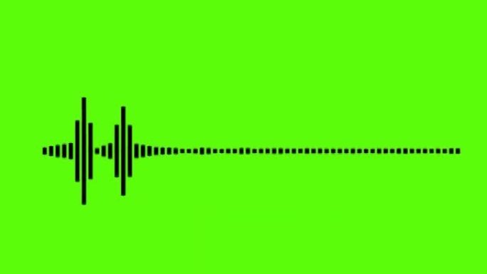 绿色屏幕上的音频音乐频谱