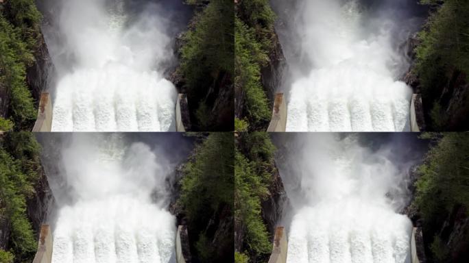 卡皮拉诺湖克利夫兰大坝。加拿大不列颠哥伦比亚省北温哥华。