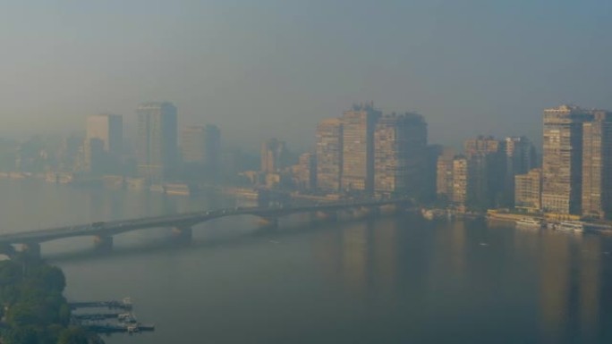 开罗,埃及开罗航拍延时城市污染开罗宣传素