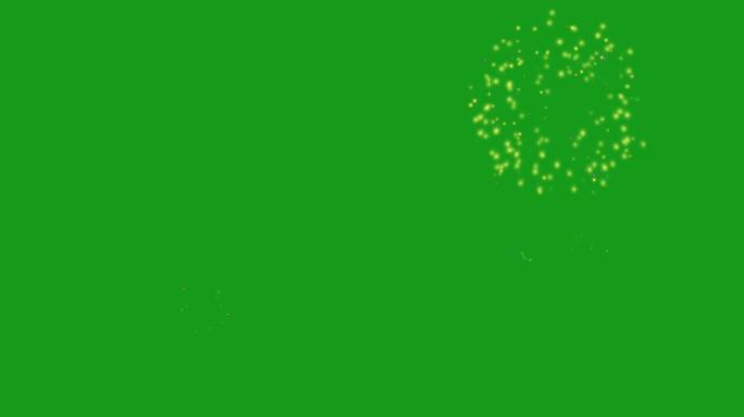 烟花绿屏运动图形绿幕抠像礼花周年纪念