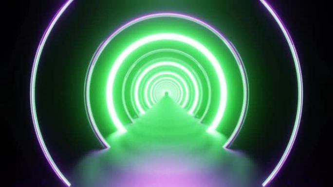 绿色带紫色光环隧道背景VJ环路