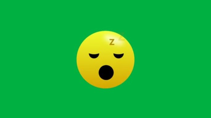 在绿色屏幕上隔离的无缝循环运动中的睡眠表情动画。
懒惰人和懒惰日的概念。