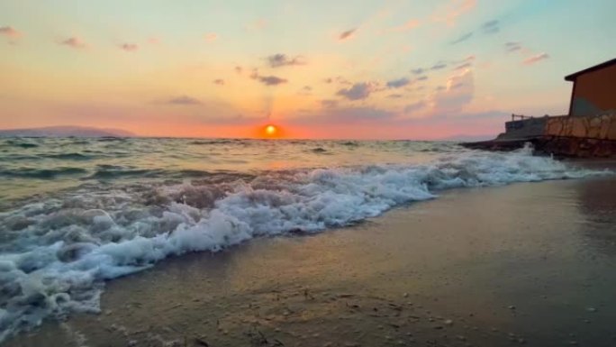 Beautiful tropical beach and sunset 4K stock video